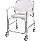 DMI 3-1 Rolling Shower Chair Commode Transport Bathroom Wheelchair For Handicap