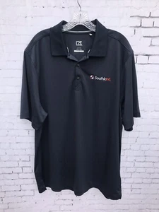 CUTTER & BUCK POLO SHIRT ATHLETIC XL MEN'S NAVY BLUE SOUTHLAND DRYTECH 50+ CAP - Picture 1 of 6
