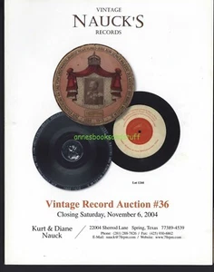 Vintage records auction #36 * Kurt Diane Nauck * November 2004 * soft cover - Foto 1 di 4