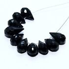 Black Spinel Faceted Drop Beads Briolette Natural Loose Gemstone Making Jewelry