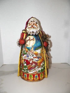 ROMAN INC CHRISTMAS SANTA FIGURE 15" 2005 SANTA IN HIS SLEIGH WITH REINDEER - Picture 1 of 8