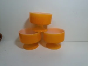 Pedestal Naranja Tazas Sherbet Bajo 4 Apilables - Imagen 1 de 4