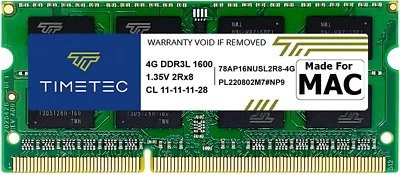 Timetec Apple Memory RAM 4GB DDR3L 1600MHz PC3-12800 Non-ECC Dual Rank Memory - Image 1 of 4