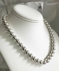 18.25” Tiffany and Co HardWear Bead Ball Necklace 10mm in Sterling Silver - Picture 1 of 8