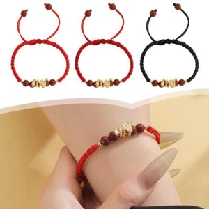 Red rope bracelet Year of the Snake hand woven rope snake bracelet couple L6Z0 - Picture 1 of 18