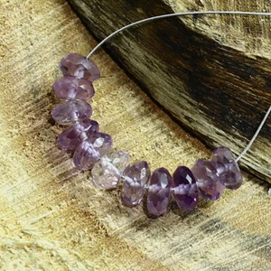 Amethyst Faceted Rondelle Beads Briolette Natural Loose Gemstone Making Jewelry - Picture 1 of 3