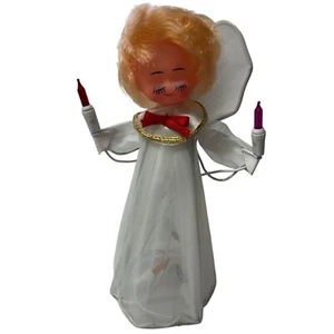 Vintage Engel Baumspitze bunt Lichter blinkt MCM Retro Kitsch Weihnachten - Bild 1 von 11