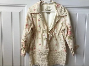 $248 EDEN'S BOUQUET TAGLIA 4T ROSA ROMANTICA GIACCA SETA FLOREALE ragazza boutique - Foto 1 di 10