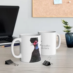 Plumage Prêt-à-Porter Fancy French Chicken Coffee Mug, Funny Chicken Cup 11oz - Imagen 1 de 6
