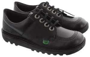 KICKERS KICK LO CORE MENS/WOMENS UNISEX LEATHER SHOES - UK 6.5/EU 40 - BLACK. - Picture 1 of 4