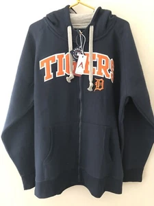 NWT ANTIGUA DETROIT TIGERS MENS NAVY BLUE VICTORY FULL ZIP JACKET HOODED Size XL - Picture 1 of 10