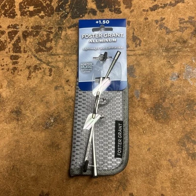 Gafas de lectura de aluminio Foster Grant + estuche ligero sin montura sin montura de 1,50 Gunmetal Foto 1 de 3