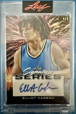 ELLIOT CADEAU 2022-23 Leaf Signature Series AUTO SP #1/1 of Tar Heels Wolverines - Image 1 of 2