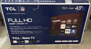 TCL 43" Inch FHD (1080p) Roku Smart LED TV (43S310R) with Remote and Legs - Picture 1 of 3
