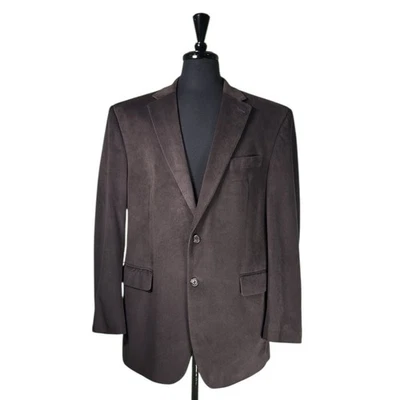 Chaps Ralph Lauren Mens 42R Brown Velvet Herringbone Blazer Sport Coat Jacket - Image 1 of 4