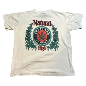 Vintage Thailand Finest Natural High Cannabis Marijuana Travel Shirt Medium - Bild 1 von 10