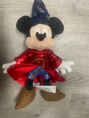 Disney Sorcerer Mickey Mouse Sequined Plush Fantasia 80th Anniversary NWT - Image 1 of 4