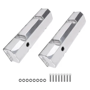 1pair Fabricated Aluminum Tall Valve Covers For Small Block Chevy 305 327 V8 - Bild 1 von 12