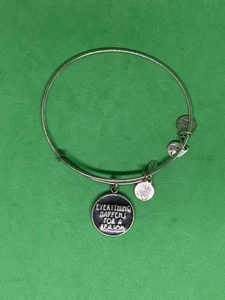 Brazalete ALEX AND ANI Todo Sucede Por Razón Cuelga Dijes Pulsera Plata - Imagen 1 de 1
