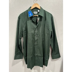 Haggar Slim Fit Dress Shirt Mens 17-17 1/2 32/33 Long Sleeve Green New - Picture 1 of 5