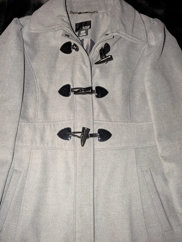 A.N.A. Chaqueta chaquetón gris para mujer cremallera completa talla: mediana Foto 1 de 4