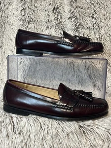 Zapatos de vestir mocasines Cole Haan Pinch para hombre talla 9,5 borlas de cuero borgoña - Imagen 1 de 10