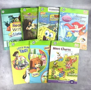 Lot of 7 LeapFrog Books Hardcover & Softcover Ariel SpongeBob Tangled & More0214 - Picture 1 of 3