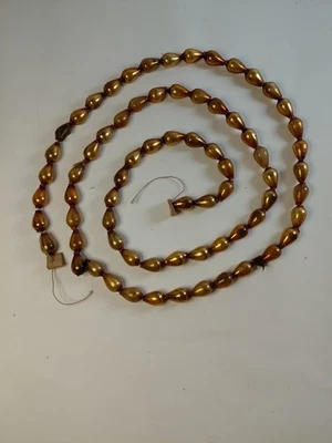 48" Vintage Mercury Glass Beads, Gold Mercury Glass Bead Garland, 3/4" Gold... - Image 1 of 4