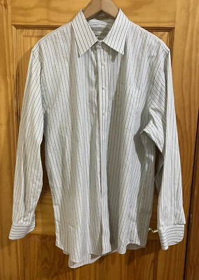 Camisa a Rayas Nordstrom Calce Tradicional Blanco Azul Amarillo Para Hombre 17/36 Foto 1 de 4