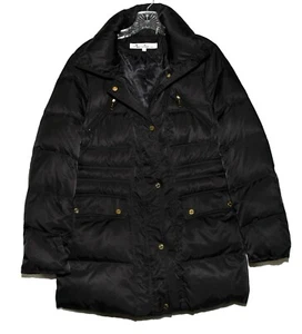 Kenneth Cole New York Black Duck Down Womens Puffer Jacket w Missing Hood Size L - Picture 1 of 12