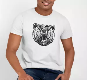 NEW Papa Bear Shirt Funny Dad Gift From Daughter Modern Daddy Tee Best Dad Ever - Picture 1 of 16