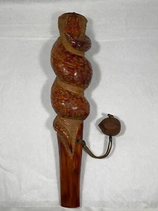 Edo Ära geschnitzte Schlange Zigarettenetui afrikanisch japanisch antik Holzkunst selten - Bild 1 von 8
