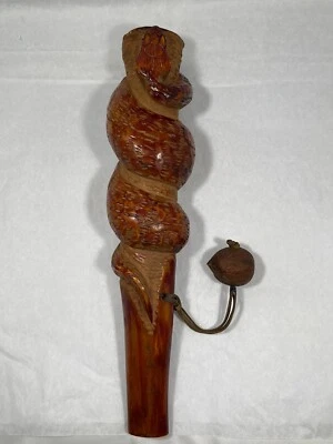 Edo Era Carved Snake Cigarette Holder African Japanese Antique Wood Art Rare - Image 1 of 4