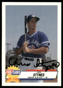 1993 Dunedin Blue Jays CHRIS STYNES Signed Card autograph auto REDS - Picture 1 of 1