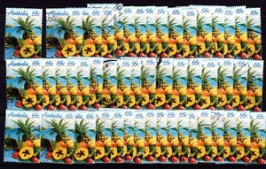 65c Tropical Fruit Pineapple Stamps Australia 1987 Used Lot x 50 - Picture 1 of 2