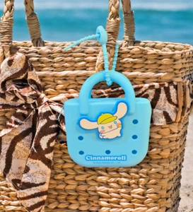 Sanrio Cinnamoroll Croc Charm Rubber Mini Bogg-Style Tote Bag Zipper Pouch - Picture 1 of 15