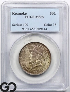 Medio dólar conmemorativo Roanoke 1937, graduación profesional MS-65 - Imagen 1 de 5