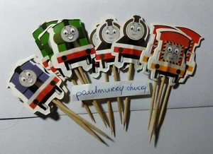 12 x Thomas and Friends Cake Picks,Cupcake Toppers Kids Birthday Trains - Picture 1 of 3