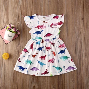 NEW Dinosaur Girls White Sleeveless Dress  2T 3T 4T 5T 6 - Picture 1 of 6