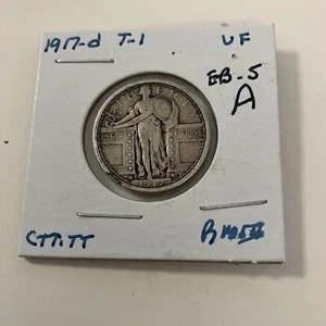1917-d T-1 Standing Liberty Quarter - Picture 1 of 5