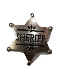 Old West Sheriff Belt Buckle Chrome mirror finish Great gift.Western - Picture 1 of 1