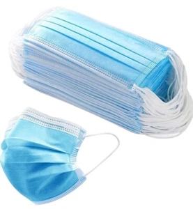 50 Pcs Kids Disposable Face Masks Blue 3-Ply Mouth Nose Cover - Picture 1 of 3
