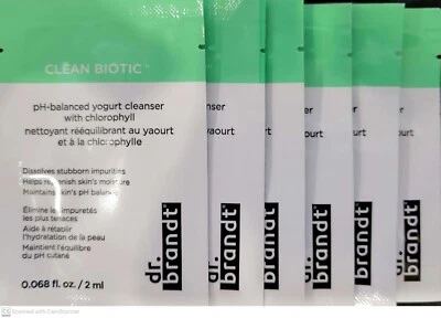 Paquetes de limpiador de yogur Dr. Brandt Clean Biotic Ph Balance 6 paquetes 2 ml cada uno Foto 1 de 2