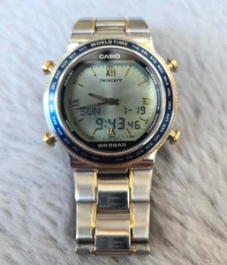 Casio Twincept AXB-610 World Time Men's Watch Digital Quartz Stainless Steel - Picture 1 of 5