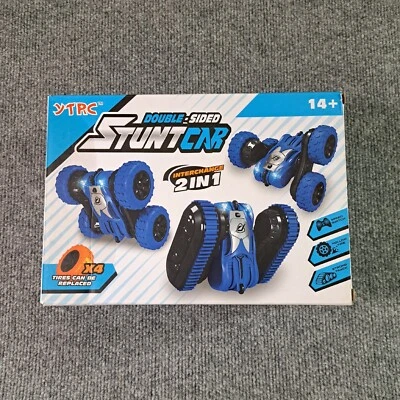 Remote Control Car RC Stunt Car 360° Flips Double Sided Rotating Vehicles Blue - Image 1 of 4