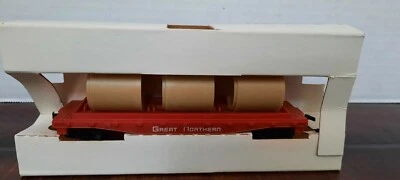 TYCO ~ HO ~ GREAT NORTHERN ~ SKID FLAT CAR W/ CULVERTS PIPES ~ #342-D - Image 1 of 4