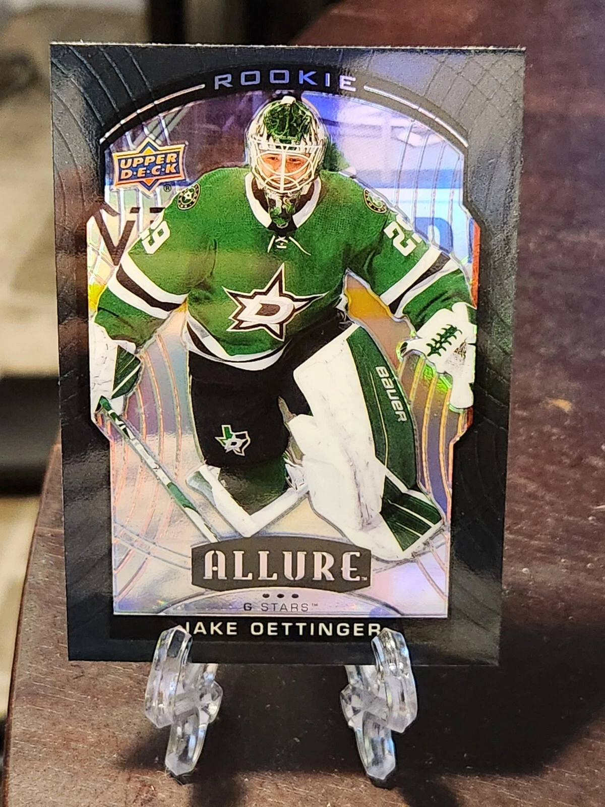 2020-21 Upper Deck Allure #91 Jake Oettinger Black Rainbow Rookie Dallas Stars