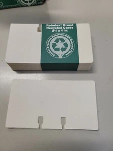 NUEVAS Tarjetas de Recarga Rolodex Marca Blanco Reciclado C24 100 2 1/4" X 4" En Blanco Sin Regular - Imagen 1 de 4