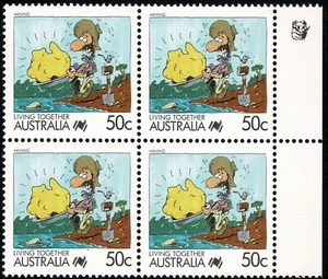 Australia - 50c Living Together (1990) 1 Koala Right Block of 4. Harrison. MUH. - Bild 1 von 1