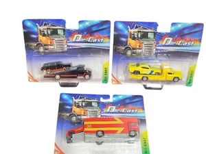 Lot of 3 Die-Cast Team Hauler Trucks And Cars Black, Yellow and Red - Picture 1 of 5